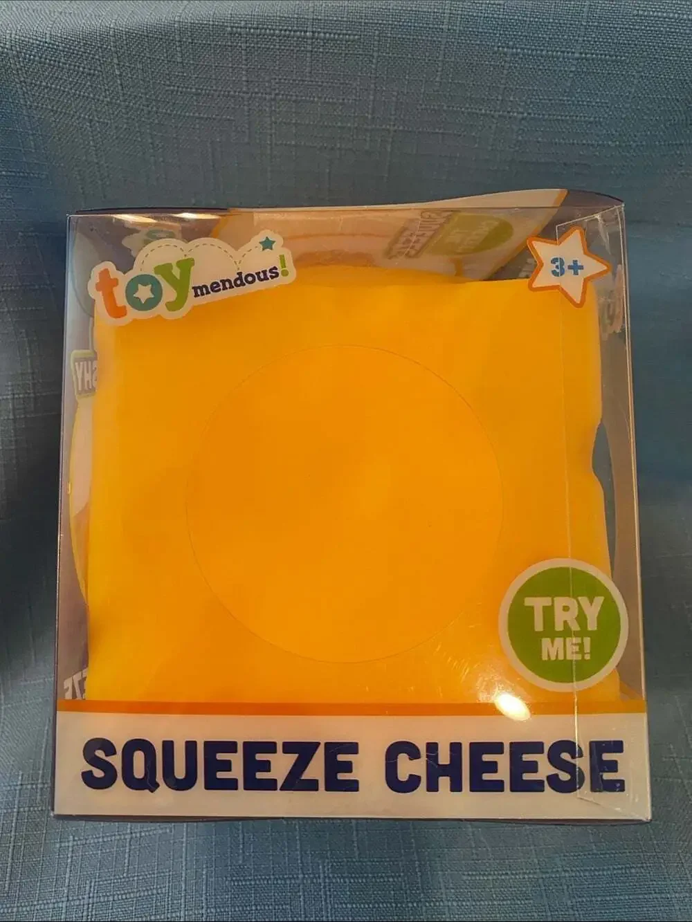 Toymendous Squeeze Cheese Squishy Toy Yellow Sensory Fidget